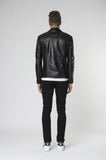 Marlon zip biker leather jacket Jet back