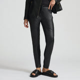 Frankie Leather Jogger Pant - Jet Black