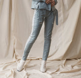 Frankie Leather Jogger Pant - Cloud