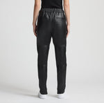 Reagan Leather Jogger - Jet Black