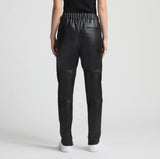 Reagan Leather Jogger - Jet Black