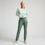 Fergie Leather Jogger Pant - Sage