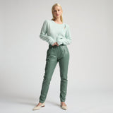 Fergie Leather Jogger Pant - Sage