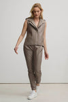 Elinor Leather Vest - Chinchilla