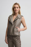 Elinor Leather Vest - Chinchilla