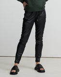 Frankie Leather Jogger Pant - Jet Black
