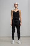 Frankie Leather Jogger Pant - Jet Black