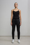 Frankie Leather Jogger Pant - Jet Black