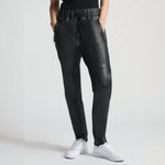 Reagan Leather Jogger - Jet Black