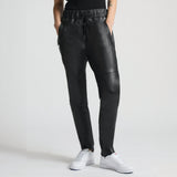 Reagan Leather Jogger - Jet Black
