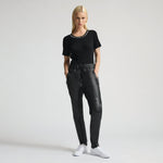 Reagan Leather Jogger - Jet Black
