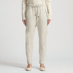 Reagan Leather Jogger - Milk