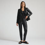 Frankie Leather Jogger Pant - Jet Black