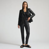 Frankie Leather Jogger Pant - Jet Black