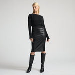 Scarlett Leather Skirt - Jet Black