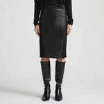 Scarlett Leather Skirt - Jet Black