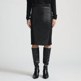 Scarlett Leather Skirt - Jet Black