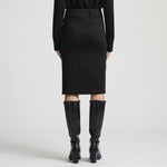 Scarlett Leather Skirt - Jet Black