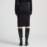 Scarlett Leather Skirt - Jet Black