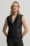 Elinor Leather Vest - Jet Black