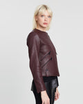 Fulton Leather Jacket - Mulberry