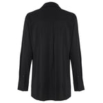 Cascading Meadow Silk Shirt - Jet Black