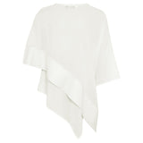Evie Silk and Leather Top - Chalk White