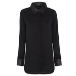 Sandringham Silk & Leather Shirt - Jet Black